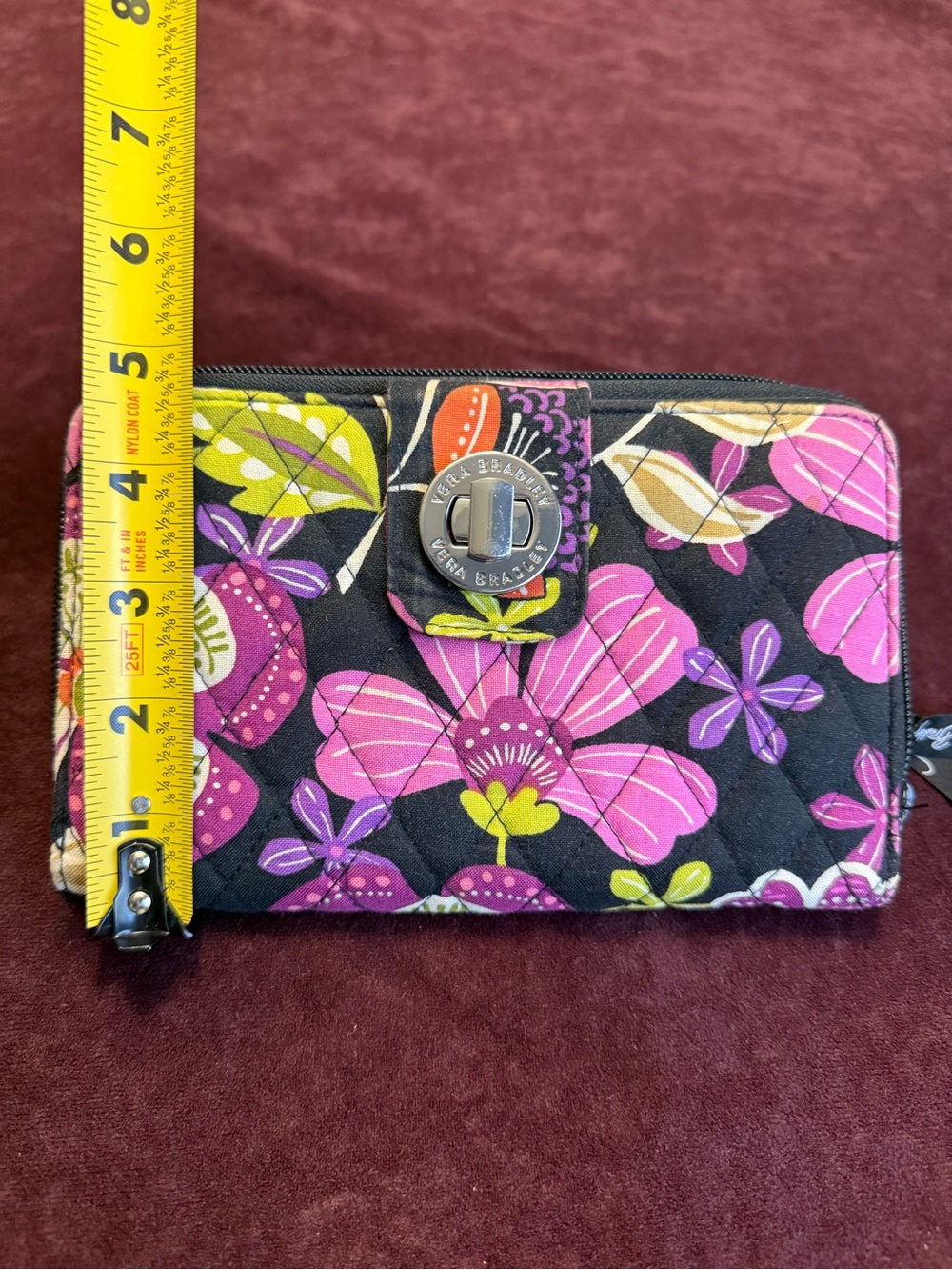 EUC Vera Bradley Turn Lock Wallet in Pirouette Pink - Picture 7 of 10